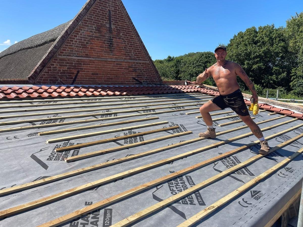 Rise Roofing at work on a Norfolk roof